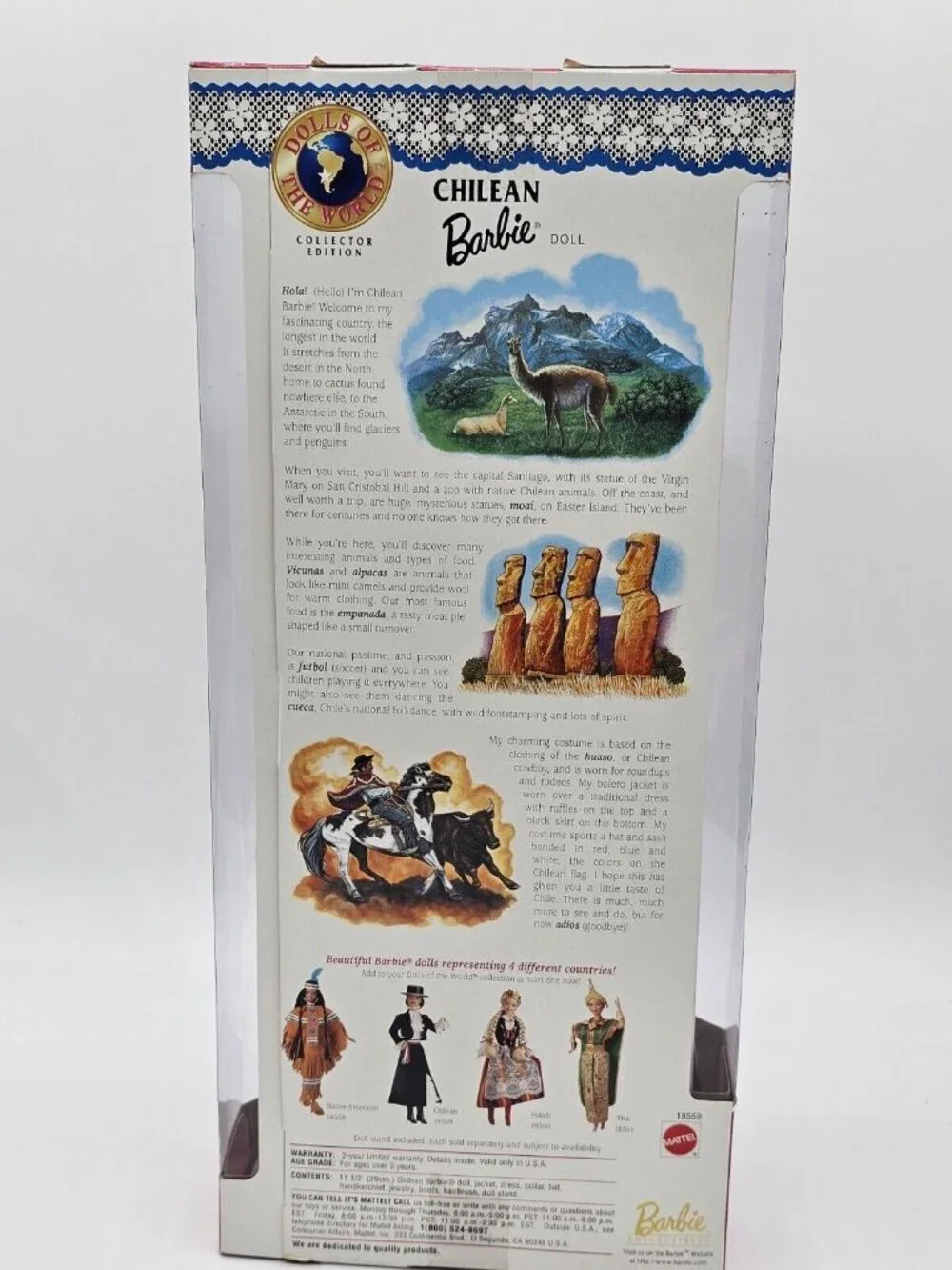 Barbie Chilean Barbie Doll Mattel Collector Edition 1997 Dolls of the World